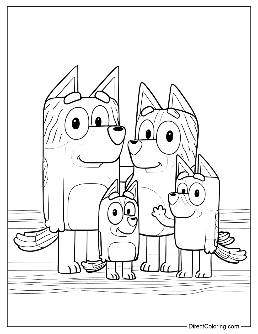 Bluey Family Coloring Page